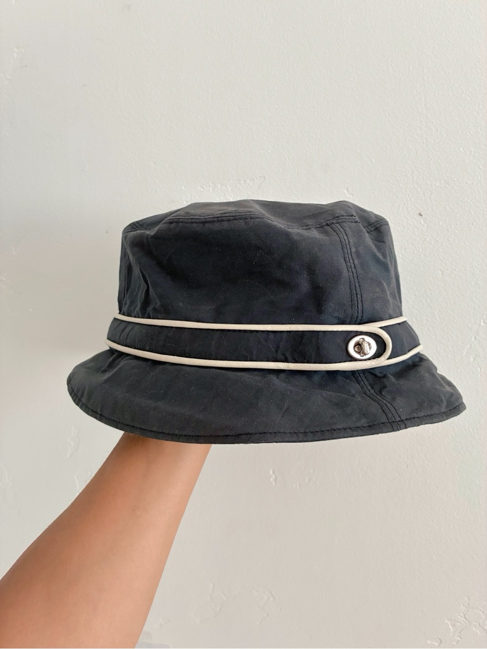 Y2K Coach Black Turnlock Bucket Hat